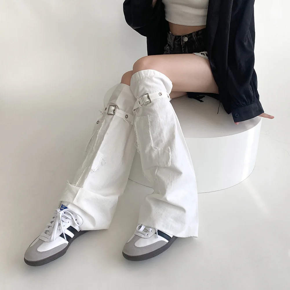 Japanese Style Gothic Soft Long Socks Y2k Green White Rose Red Leggings Gaiters Knee Goth Winter Autumn Sweet Cool Girls JK