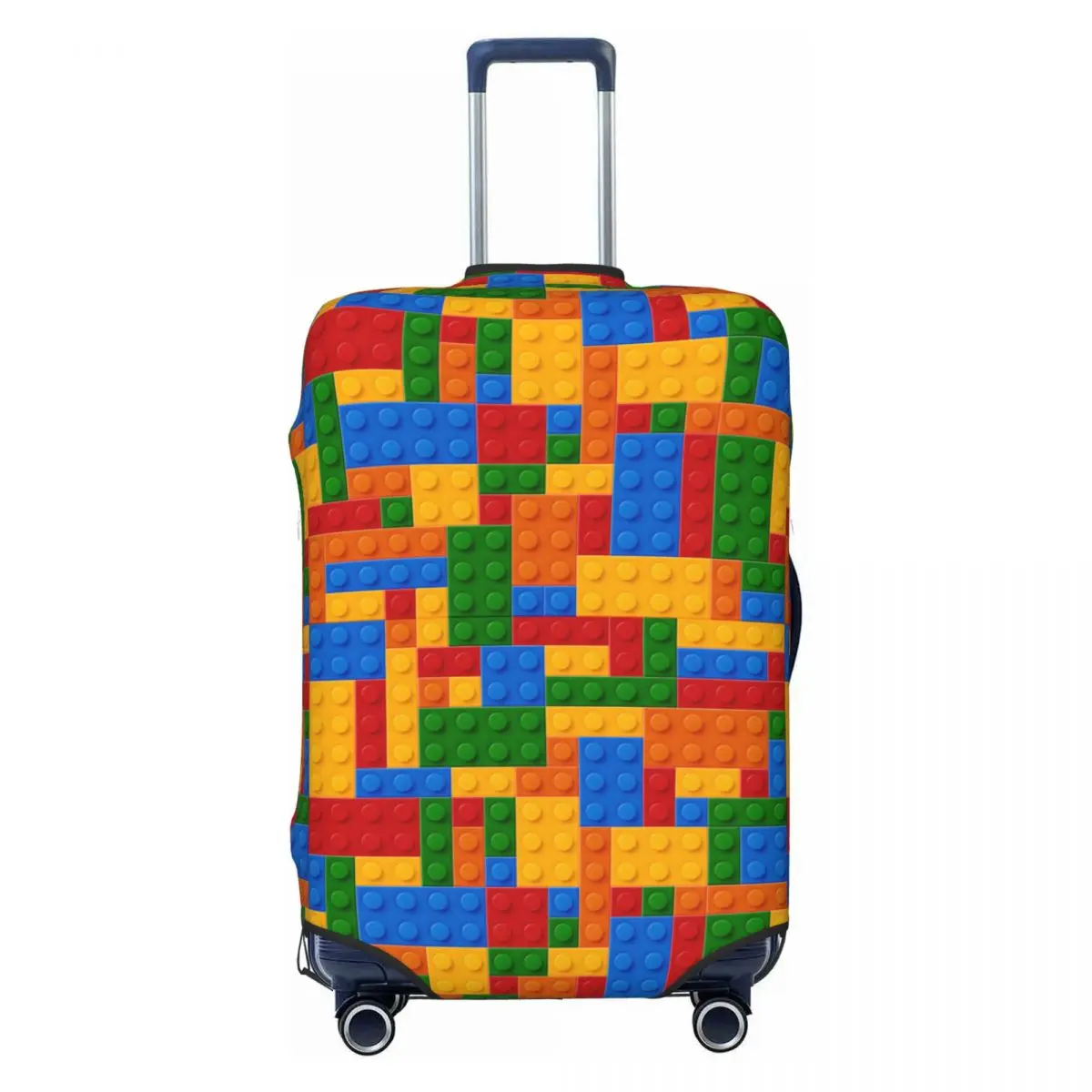 

Чехол для багажа с рисунком строительных блоков, эластичные защитные чехлы для дорожных чемоданов, подходят для 18-32 дюймов