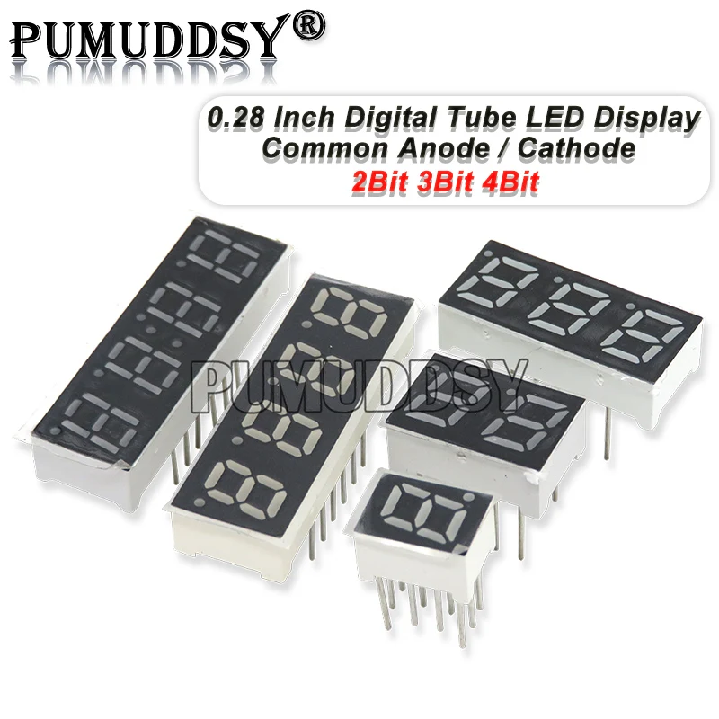0.28 Inch Digital Tube LED Display Common Anode /Cathode 1Bit 2Bit 3Bit 4Bit Display 0.28