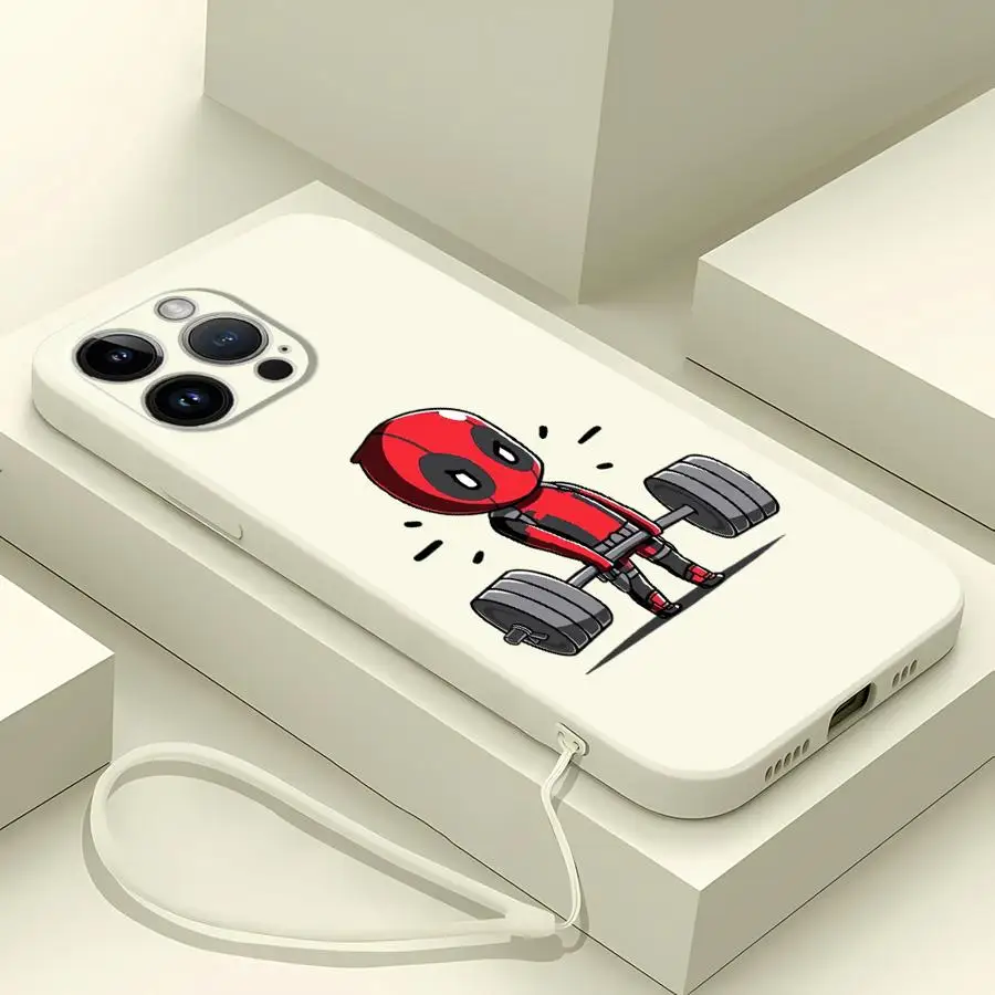 Marvel Deadpool Soft Cover Phone Case for Apple iPhone 14 Pro 16 15 13 XS XR 12 15Plus 16Pro Max 11 7 8