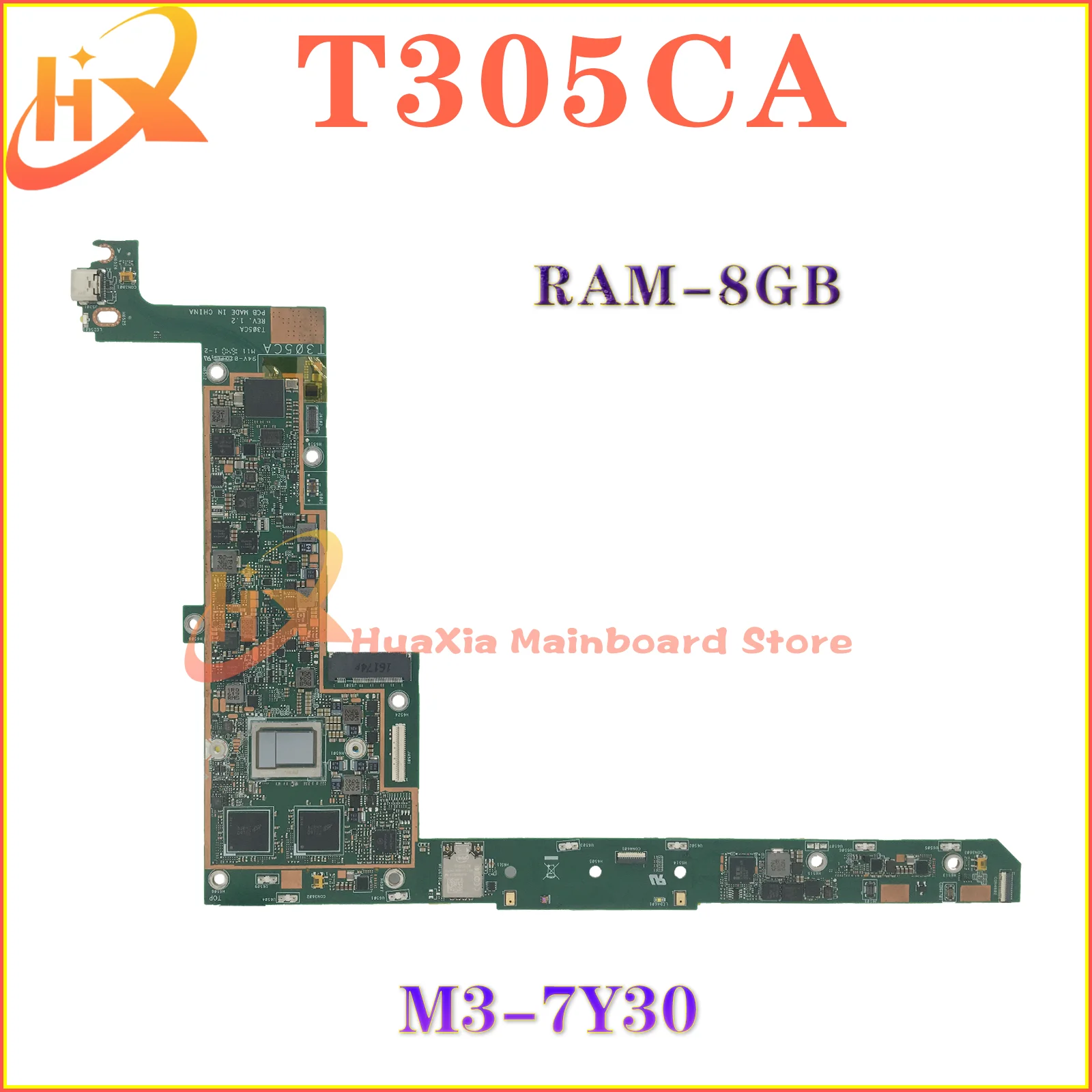 

KEFU For ASUS T305CA Laotop Mainboard T305C T305CA Motherboard With 4G/8G-RAM M3-7Y30 I7-7Y75 CPU