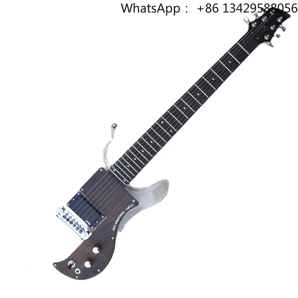 Flyoung High Quality Acrylic Electric Guitar Maple Neck Chrome Hardwares Wood Pickguard