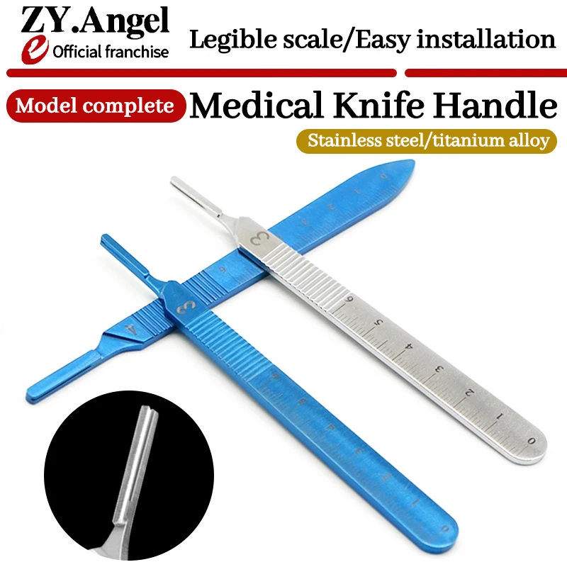 ที่ใส่มีดสแตนเลสเบอร์ 3/เบอร์ 4 พร้อมสเกล ด้ามมีดผ่าตัด เครื่องมือติดฟิล์มโทรศัพท์มือถือ ด้ามมีด