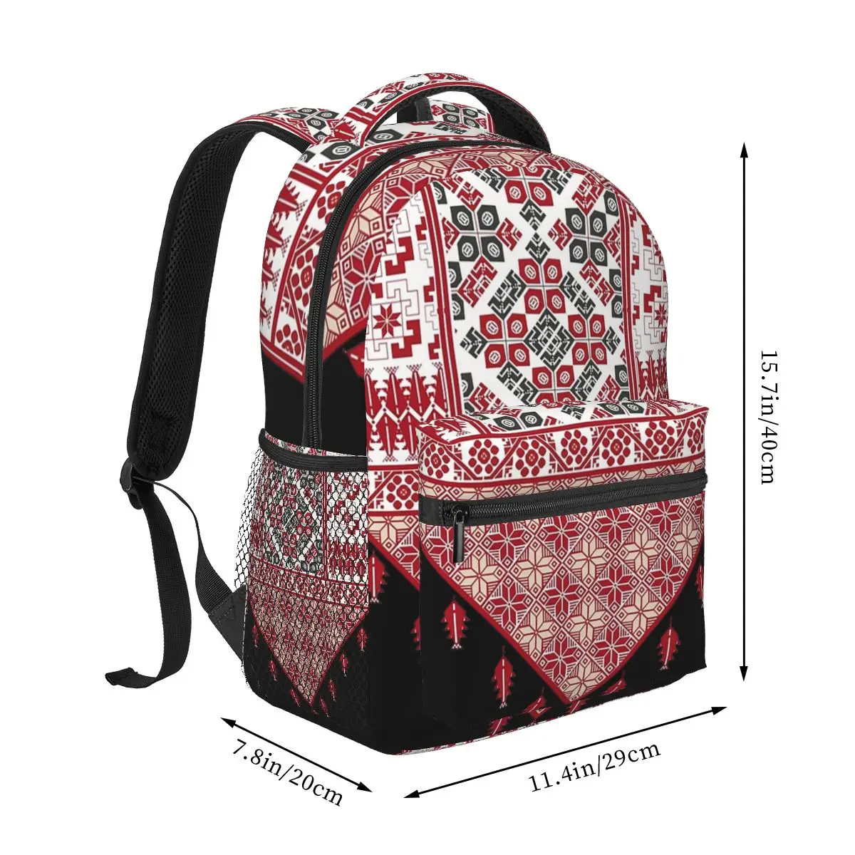 Palestinian Embroidery Tatreez Cross Stitch Art Design Arabic Backpacks Bookbag School Bags Travel Rucksack Shoulder Bag