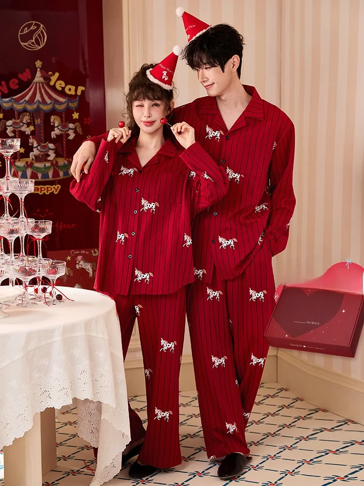 pijamas-de-algodon-rojo-para-parejas-ropa-de-dormir-de-manga-larga-conjunto-para-matrimonio-tela-de-algodon-ultra-suave-t