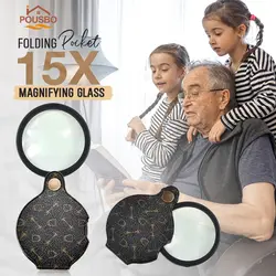 Portable handheld magnifying glass 15X folding pocket magnifying glass jewelry magnifying glass jewelry appreciation Dropship