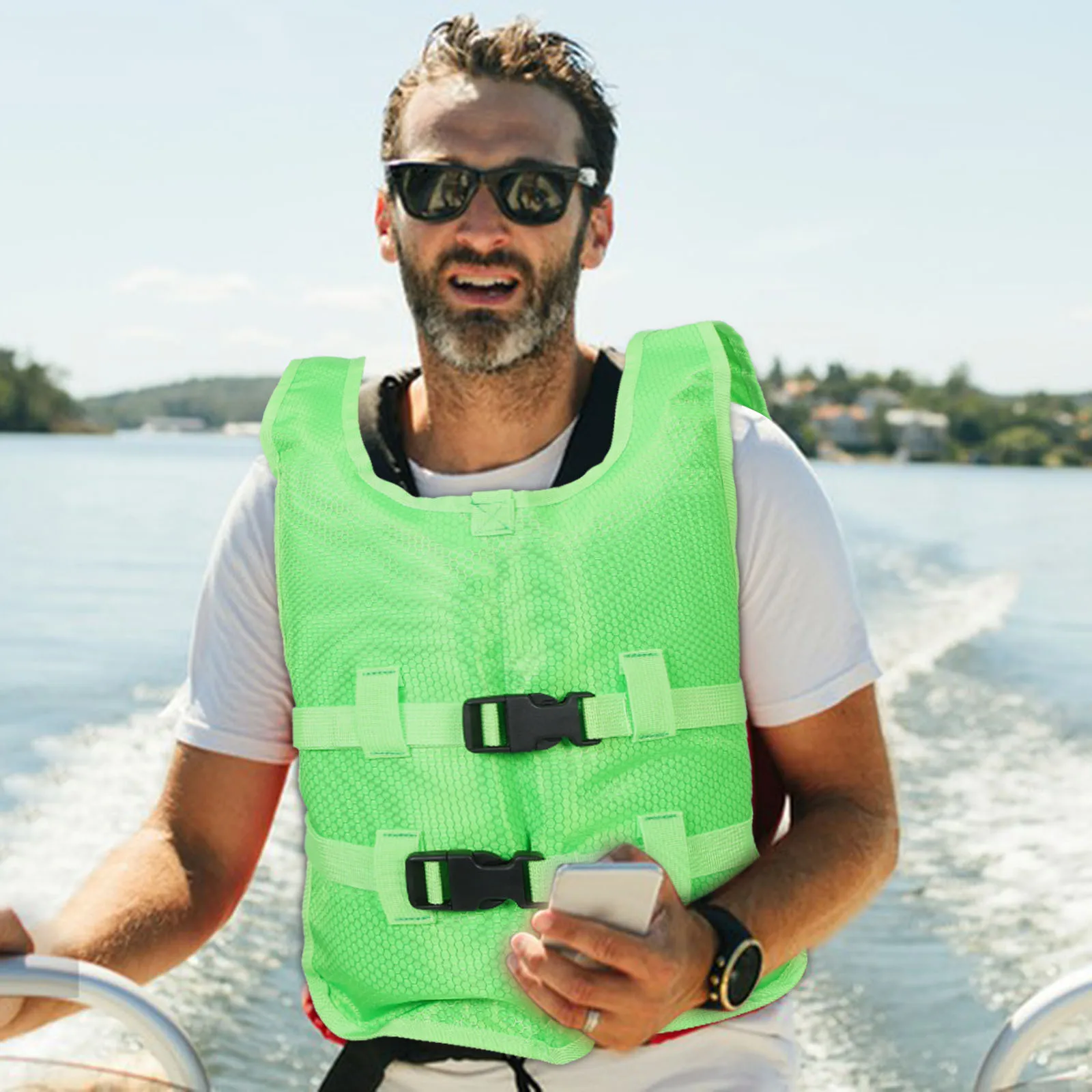 

Adult Life Vest PVC Epe Fabric Comfortable Adjustable Buoyancy Kayaking Dragon Boat Water Sports Safety Vest Reflective