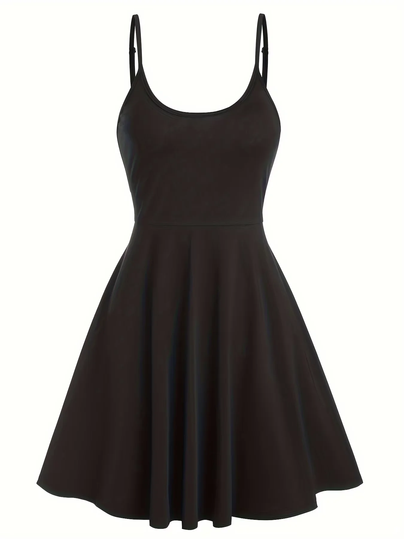 

Летнее платье больших размеров для женщин в европейском и американском стиле, с регулируемыми тонкими бретелями, однотонное, на тонких бретелях.