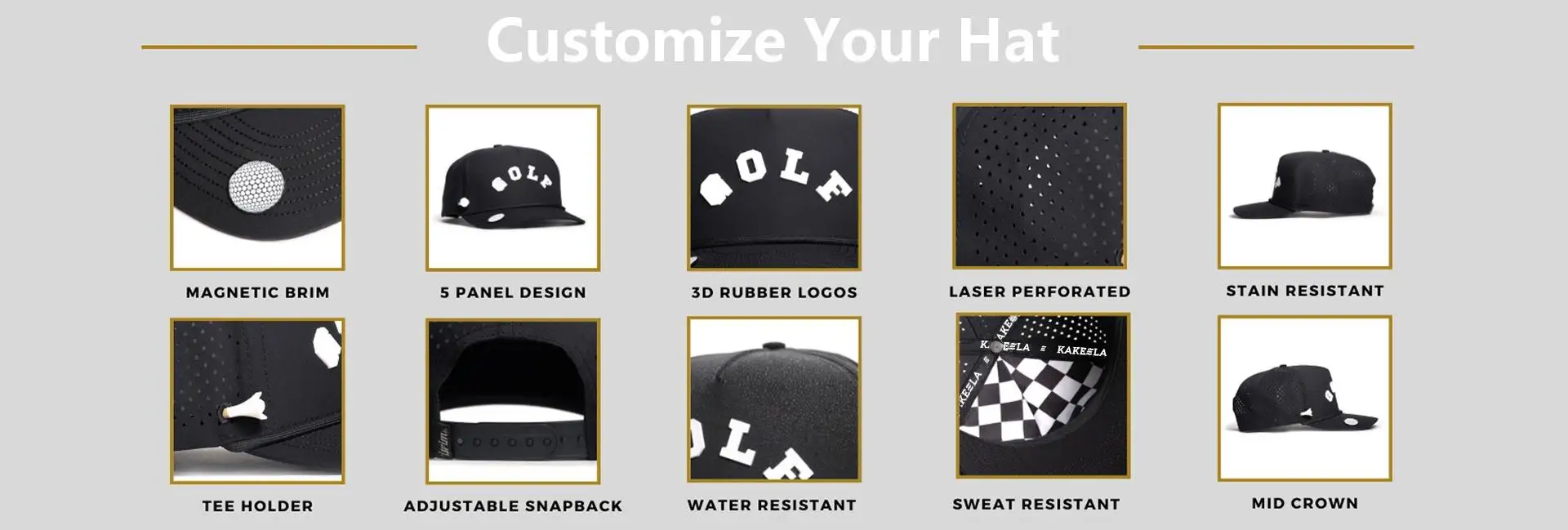 Men's Waterproof Breathable Camping Hat Green Color Baseball Cap Truck Driver Golf Cap