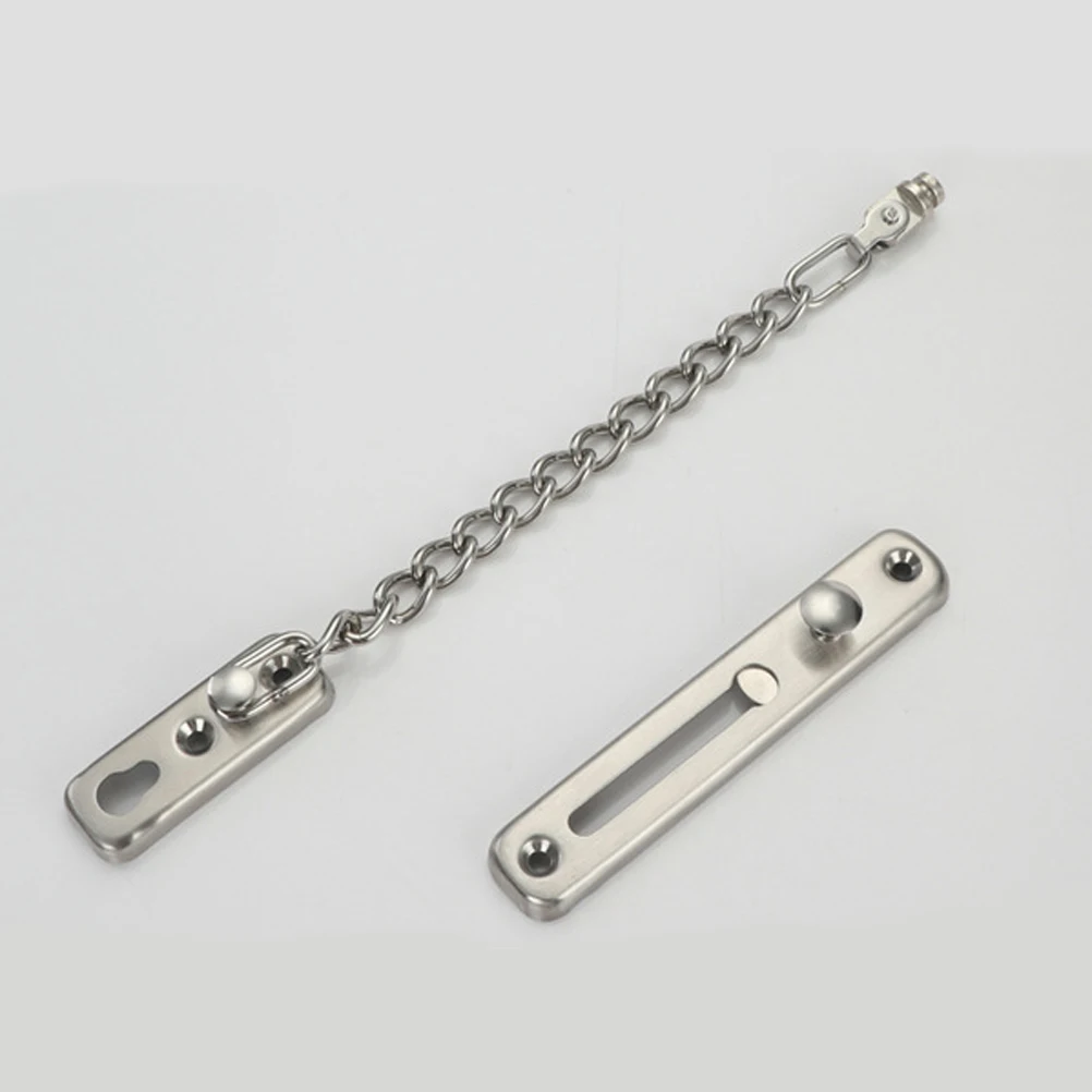 

Thickened Stainless Steel Door Bolt Buckle Door Chain Stainless Steel Door Chain Hotel Door Buckle Safety Pin Silver