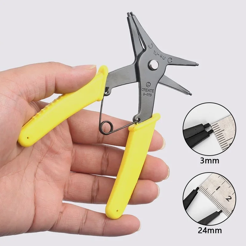 Circlip Pliers 2 in 1 Internal and External Dual Purpose Pliers External Spring Pliers Large Retaining Ring Removal Tool