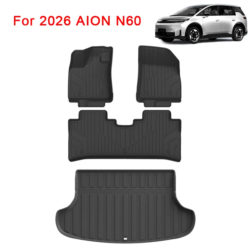 

for 2026 AION N60 TPE Car Floor Mats and Cargo liners All Weather Waterproof Left Hand Drive Trunk Mats