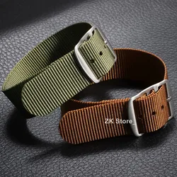 New Ribbed Strap Nylon 20mm Watch Band Waterproof Watch Strap Military Woven Casual Watchband Men Women Army Sport Strap Replace
