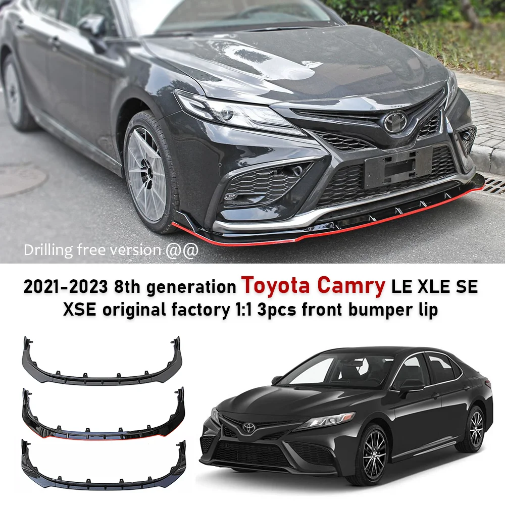 

TRD front bumper Lip For Toyota Camry LE XLE SE XSE 2021-2023 Sport Body Kit Front Bumper Spoiler Toyota Accessories Car Update