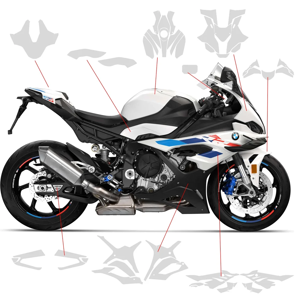 Motorcycle Accessories Paint Protective Film TPU PPF For BMW S1000RR Anti-scratch Translucent Film Stickers Fits S 1000 RR 23-24