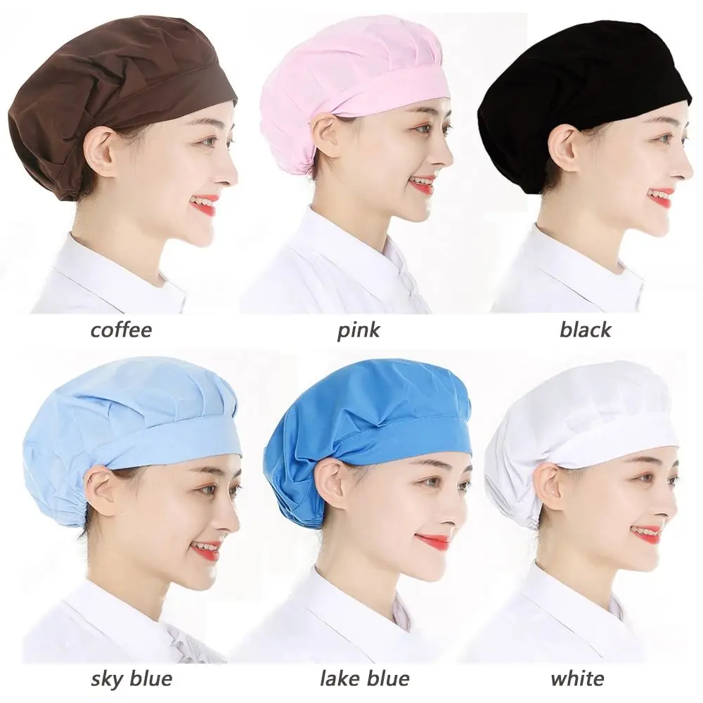 Food Service Dust proof Work Cap Women Man Work Headband Bundled Hair Cook Hat Cotton Work Wear Canteen Catering