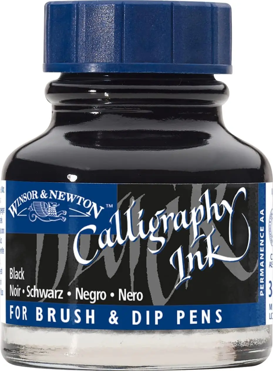

Premium Calligraphy Ink, 30ml Bottle in Black for Smooth Writing and Art