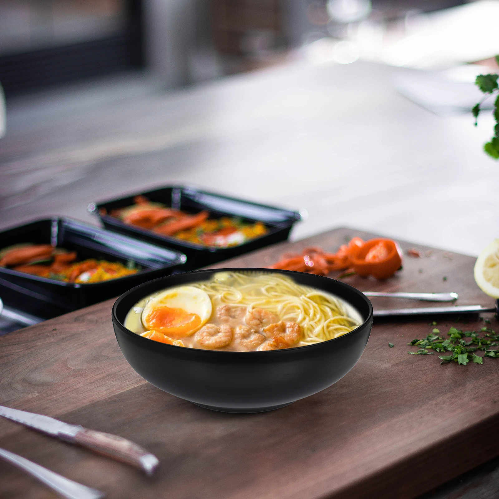 

Melamine Ramen Bowl Imitation Porcelain Antirust Heat-Proof Stackable Noodle Container for Home Restaurant Bbq Summer