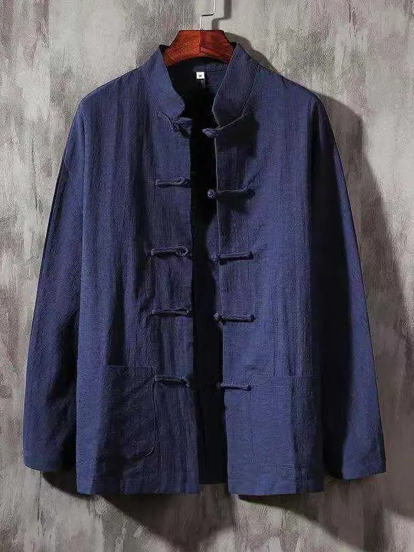 

Retro Wind Button Ethnic Style Women's Open Cardigan Cotton Linen Shirt Top Outerwear Tang Costume Large Size Shirt