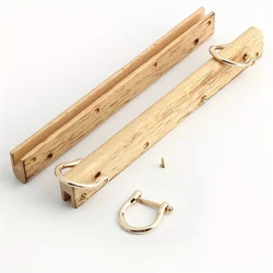 2PCS Wooden Bag Box Handle Decorative Diy Classic Bags Accessories Handbag Tote Handcrafted Replacement Making Tool