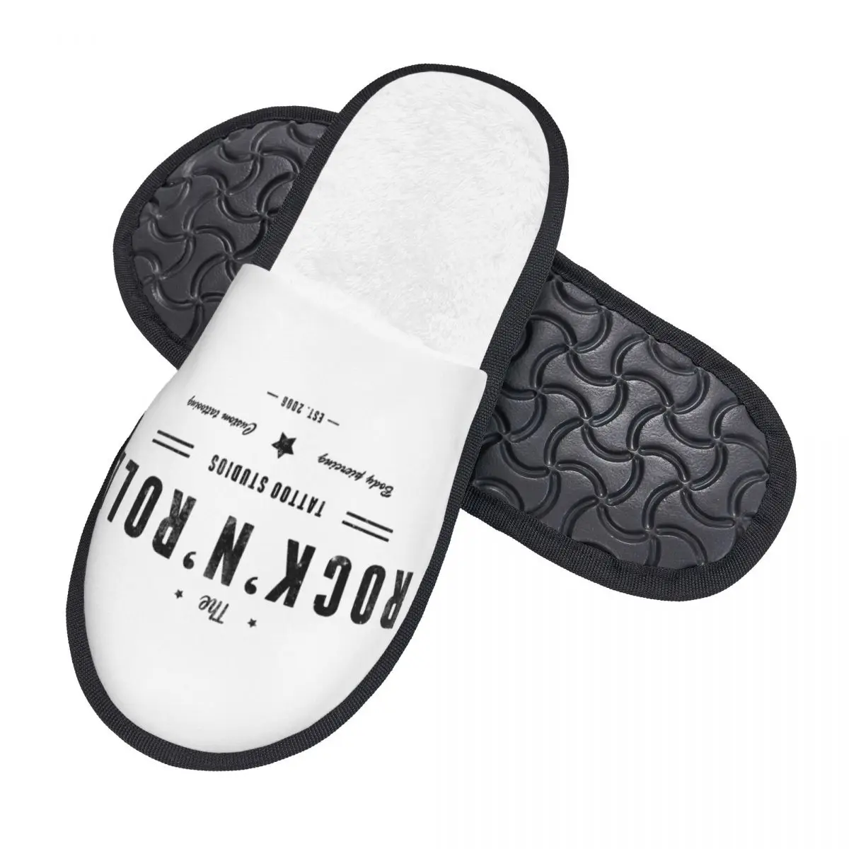 Custom Rock And Roll Ghost Rock Festival Memory Foam Slippers Women Comfy Warm House Slippers