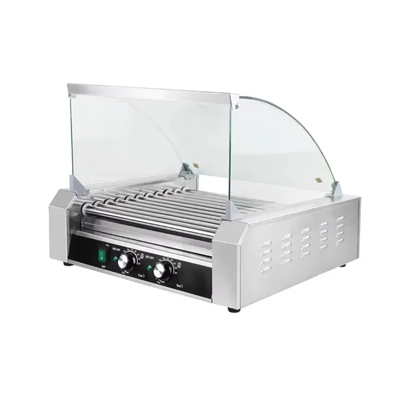 Hot Dog 11 Roller 27 Dogs Grill Hot Dog Maker Machine Sausage Roller Cooking Commercial Machine