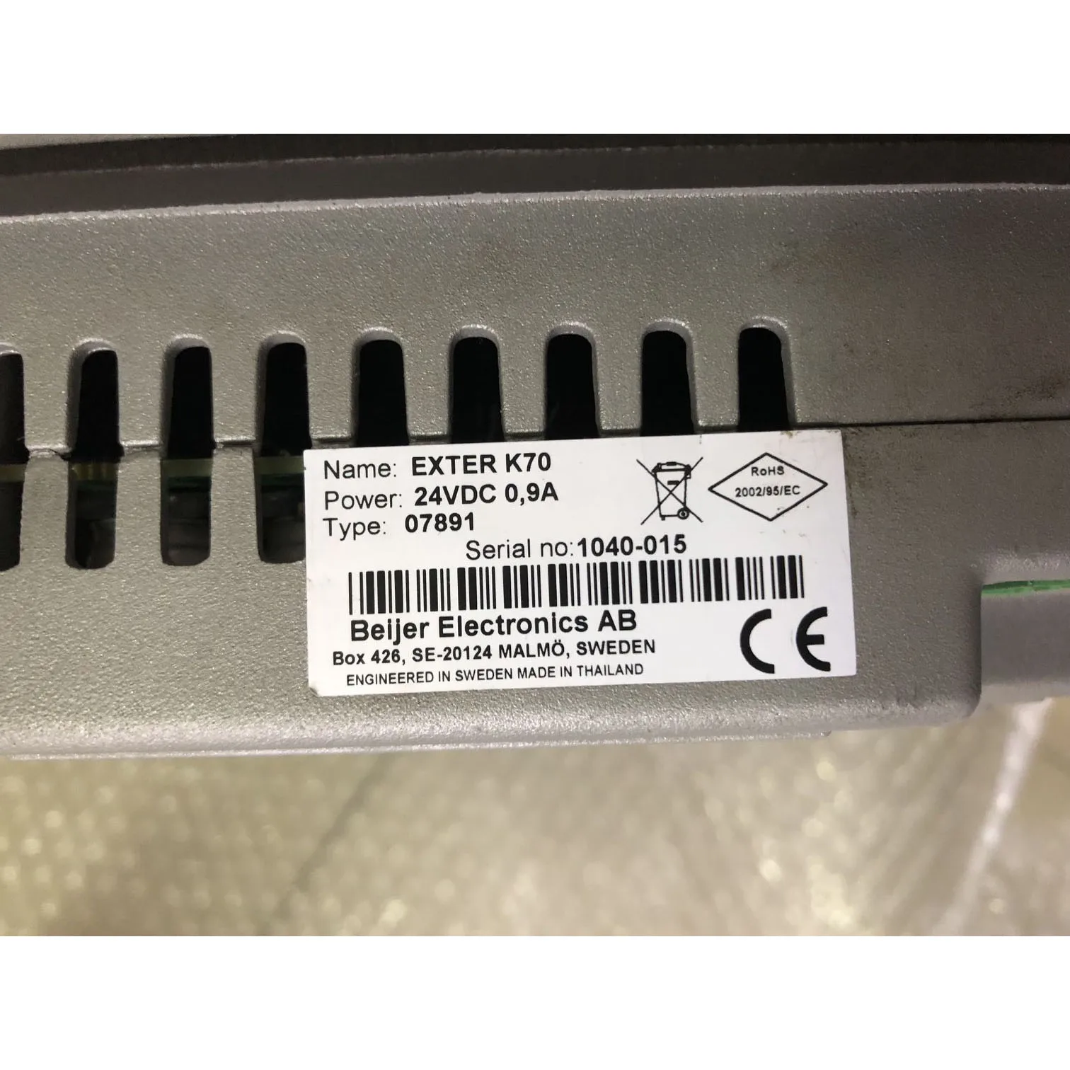 Beijer EXTER K70 Touch Panel