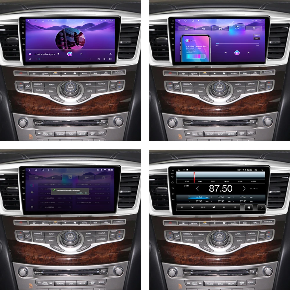 راديو السيارة لـ Infinity QX60-، Android ، مشغل فيديو متعدد الوسائط ، نظام تحديد المواقع والملاحة ، Din مزدوج دي في دي