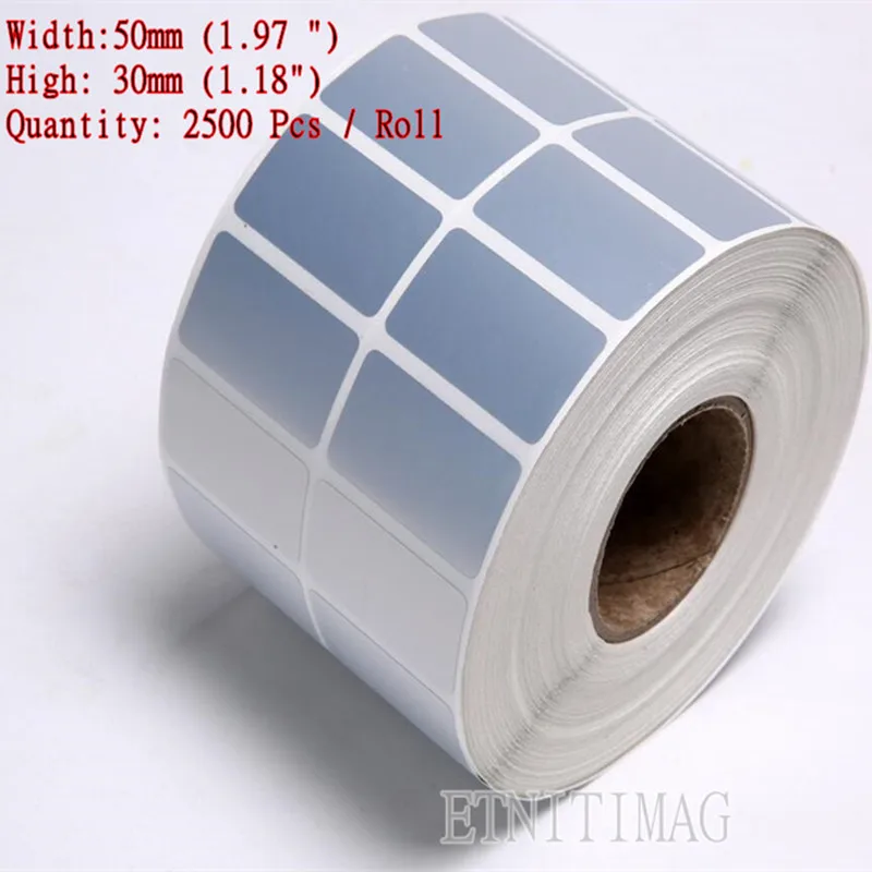 2500 Sheet/Roll Label Sticker 50mmx30mm Thermal Transfer Transfer Silver PET Label Self-adhesive For ZEBRA bar code printing