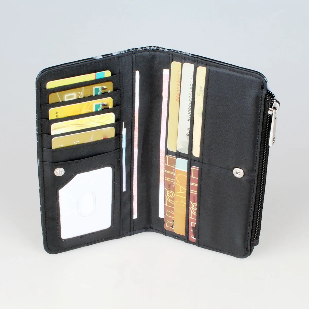High-Quality Printed Bifold Wallet Fashionable Large Capacity Card Holder Coin Purse with ID Window image 5
