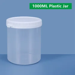 Empty 1000ml Plastic Jar With Cover Food Grade Storage Container Airtight Sealing Packaging Bottle High Quality 1PCS