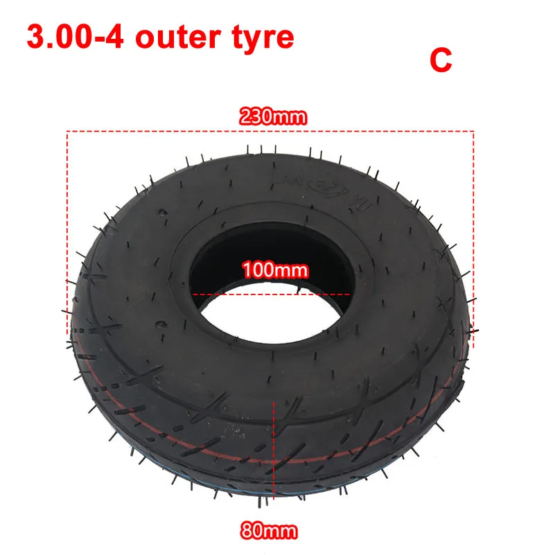 Tyre 3.00-4 Inner Tube Outer Tyre for Knobby Scooter Go Kart Electric scooter Highway tire