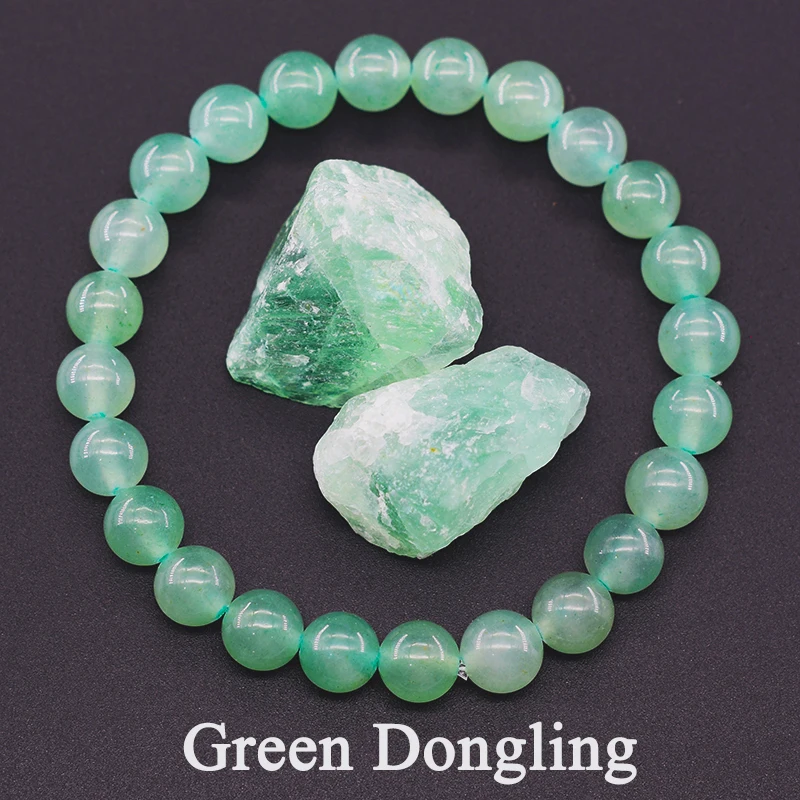 Genuine Natural Green Aventurine Beaded Bracelets Women Dongling Jade Quartz Mala Bead Bracelet Meditation Healing Jewelry Gift