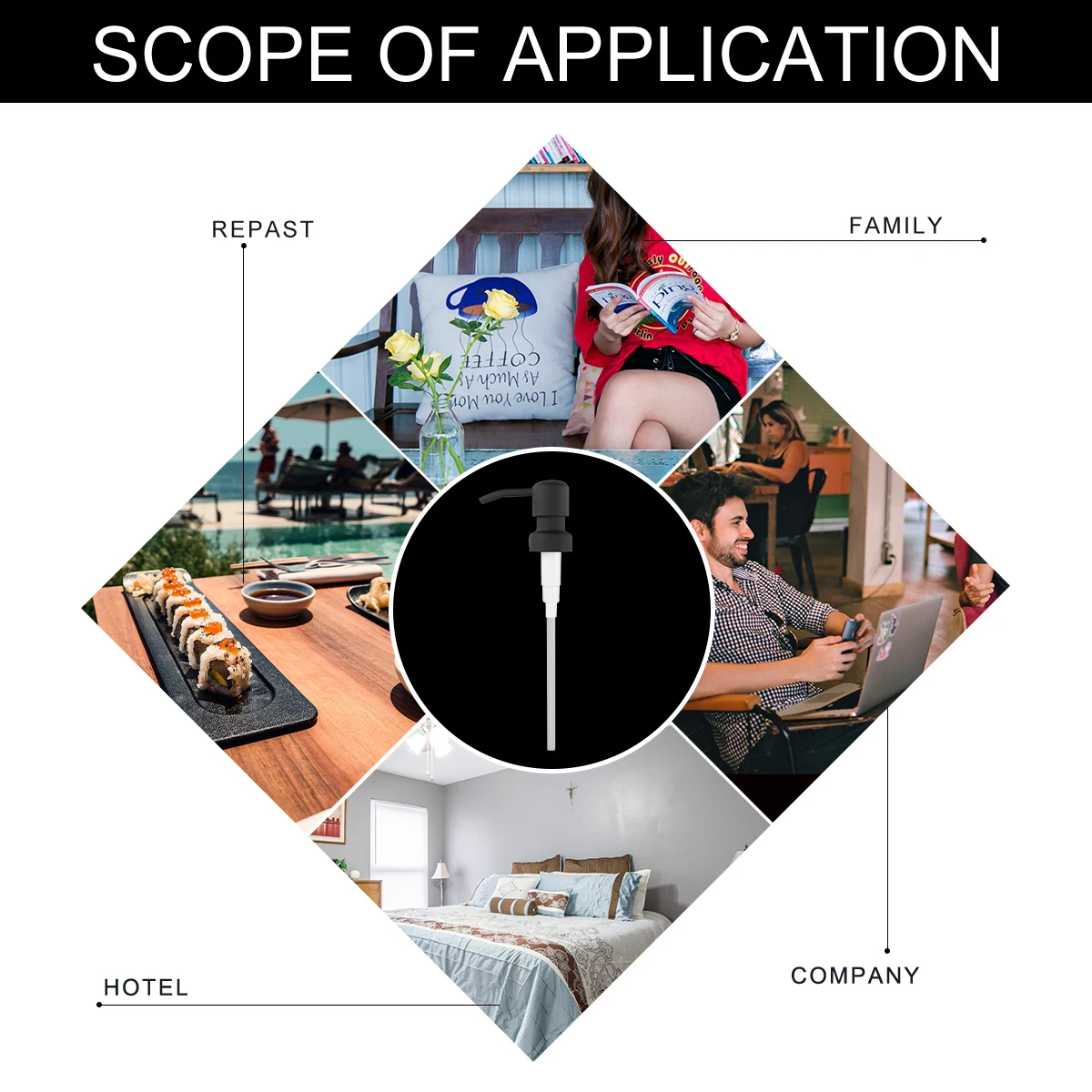 

28400 Pump Head Plated Metal Nozzle for Bottle Perfume Soap Dispenser Lasting Use Home Kitchen Bathroom