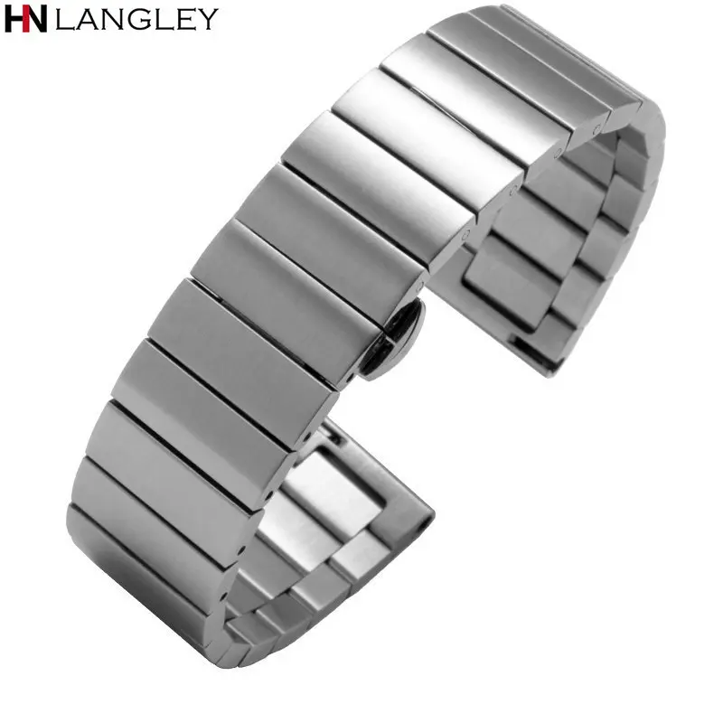 Stainless Steel Watch Band for Huawei Gt2 Strap Wristband for Samsung Galaxy Watch 3/4 Band 20mm 22mm Butterfly Buckle Metal