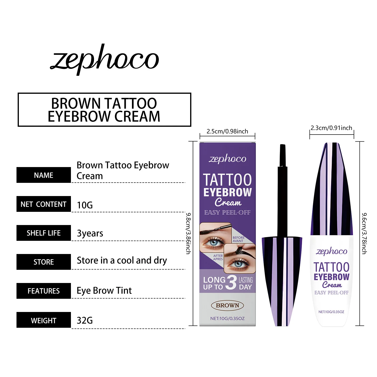 Rasgo puxar creme de sobrancelha espessamento de longa duração anti-manchas formação de filme rápido fácil de descascar creme de sobrancelha multicolorido