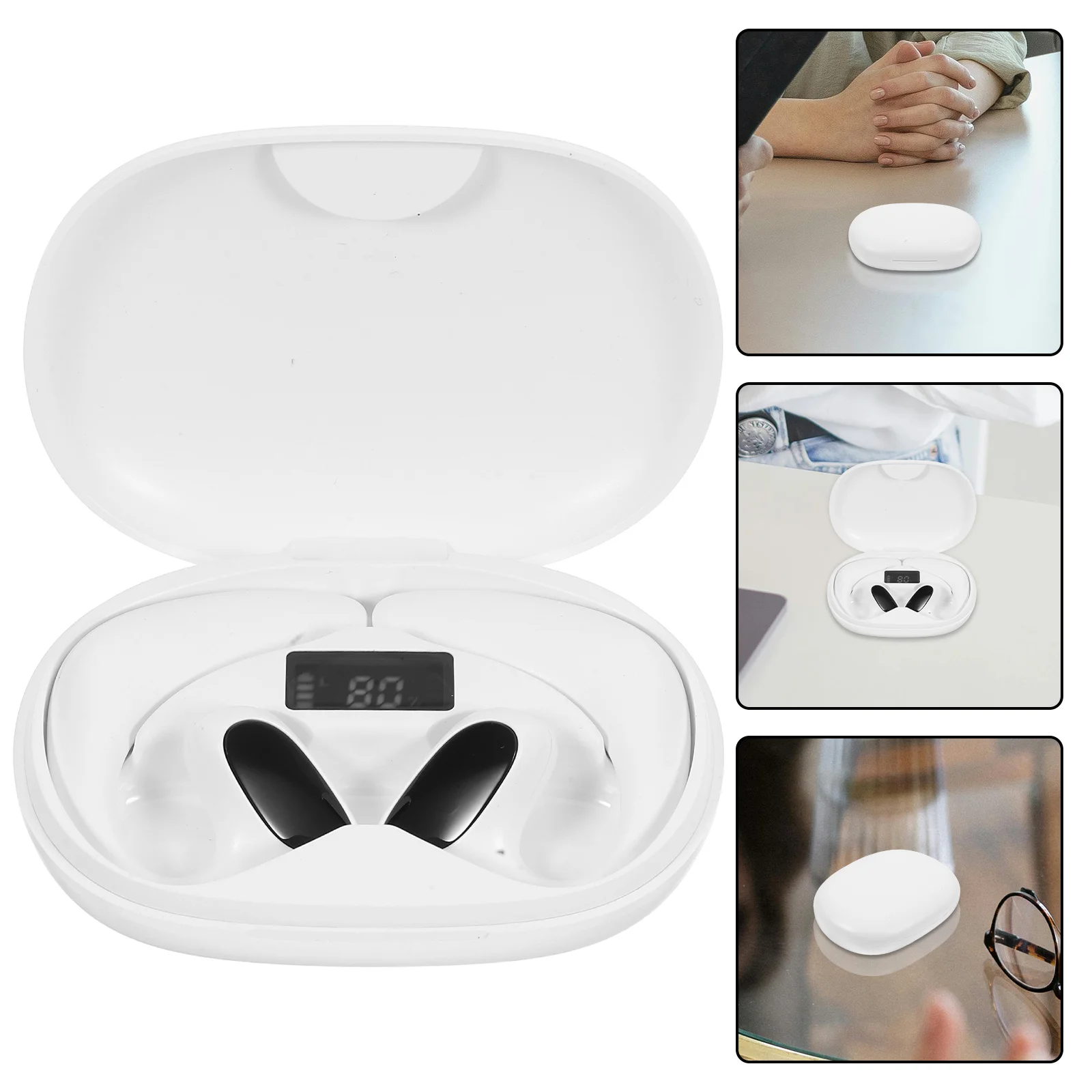 

Smart Translation Earbuds White Real-Time Translator Device for Meetings Multi-Language Support Accurate Voice Recognition