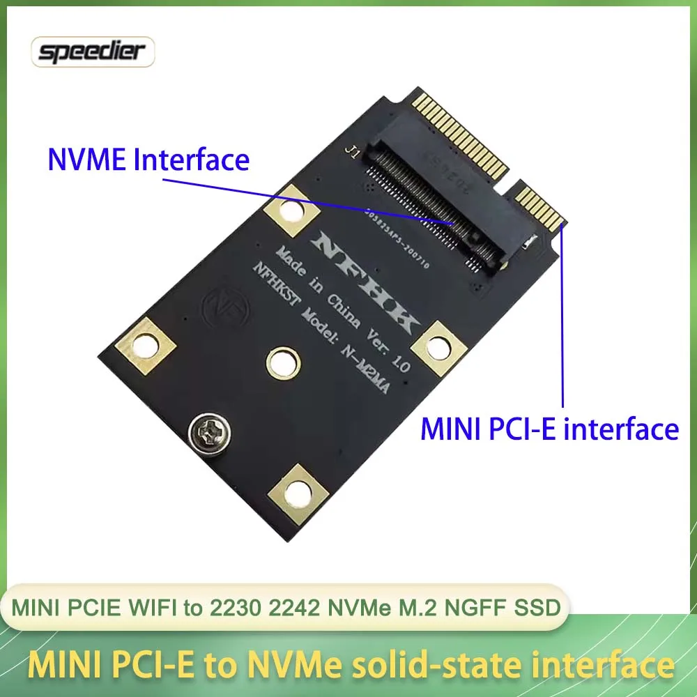

MINI PCIE WIFI To 2230 2242 NVMe M.2 NGFF SSD Hard Drive To MINI PCI-e Wireless Network Card Adapter Card