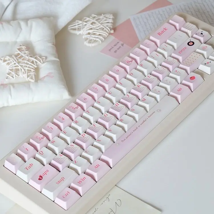 Love notebook mechanical keyboard keycaps pink girl full set PBT sublimation MOA/original