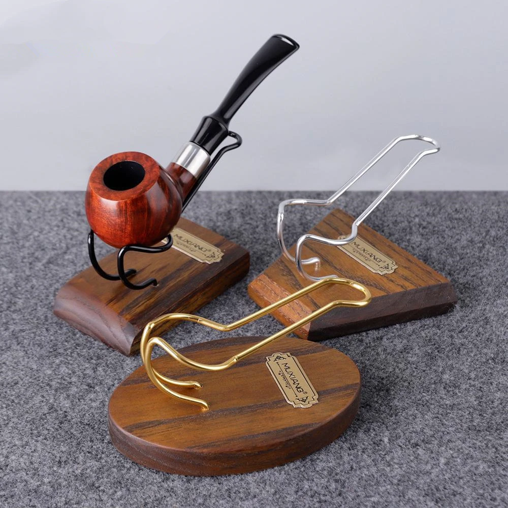 Wooden Tobacco Pipe Stand, Display Rack Ornament Smoking Pipe Accessories Cigarette Pipe Holder, for Offices 1 Smoking Pipe Men