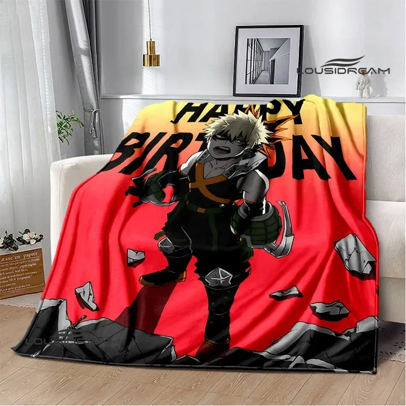 My Hero Academia Cartoon printed blanket Warm Flannel Blankets Soft and Comfortable blanket Home Travel Blanket Birthday Gift