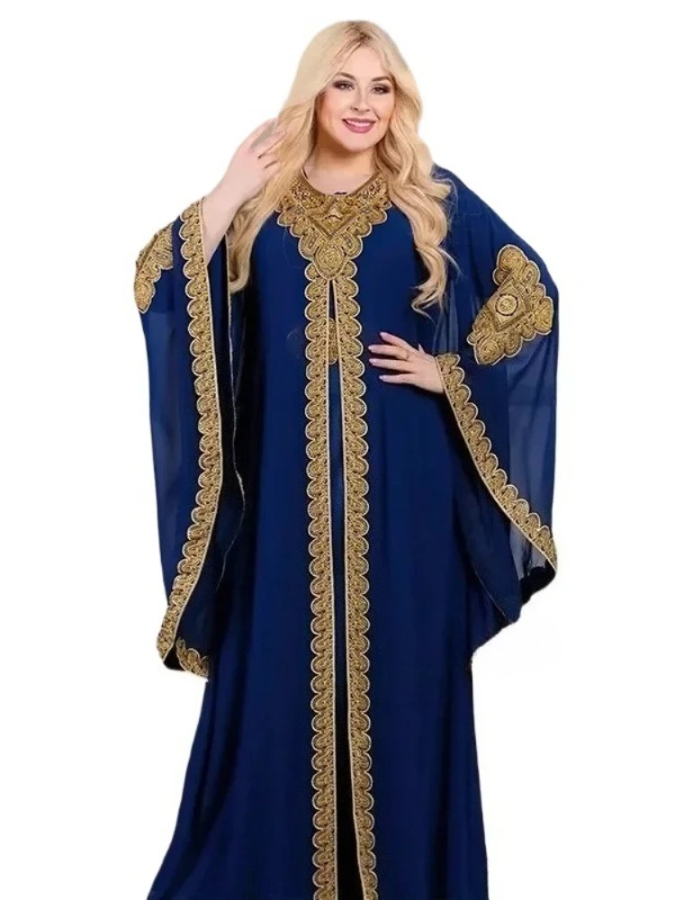 

Kaftan Dubai Abaya Turkey Muslim Chiffon Maxi Dress Islam Clothing Elegant African Dresses for Women Boubou Robe Djellaba Femme