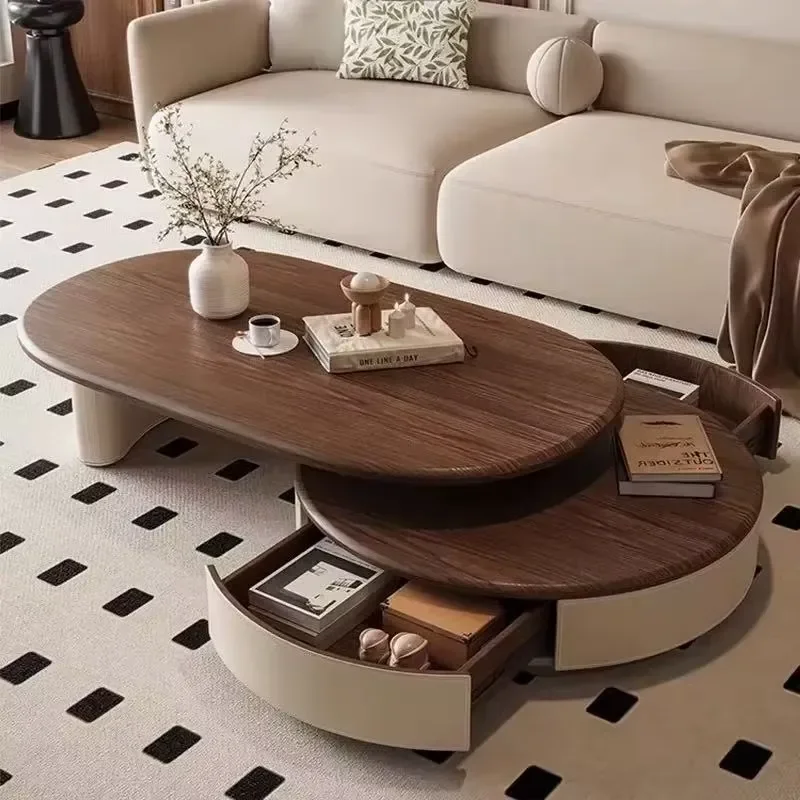 Modern Small Apartment Coffee Table Nesting & Extendable Compact & Space-Saving Living Room Furniture