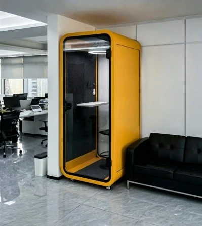 Silent Cabin Acoustic Booth Double Glazed Glass Modular Structure for Focus Work Phone Call Home Office Pod