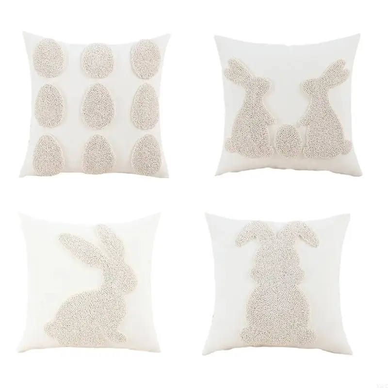 

Пасхальная наволочка, плюшевая подушка из искусственного меха, кроликов, яиц, декоративная наволочка для спальни, общежития,