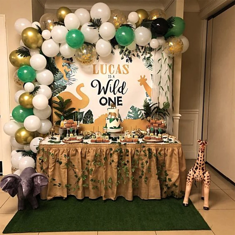 Tropical Jungle Safari Photography Backdrop Kid 1st Wild One Newborn Baby Birthday Party Photozone Family Shoot Photo Custom