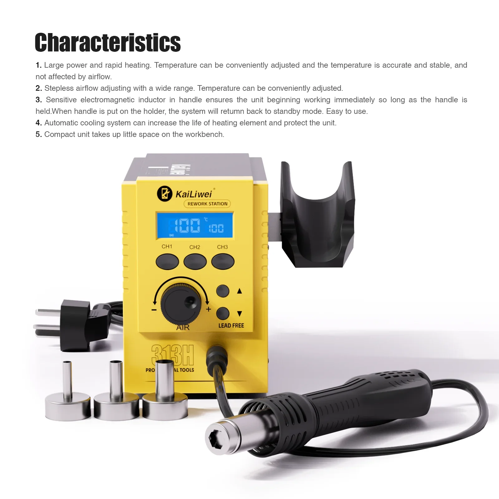 BGA Station Electronic Soldering Digital Adjustable Hot Air Gun Station Table Rework Solder Maintenance Heat Gun 700W 220V