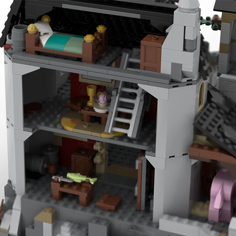 Middeleeuws kasteelmodel MOC Bouwstenen Kasteelhuis en gevangenis Modulaire technologie Geschenken Vakantie Monteer kinderspeelgoedpak