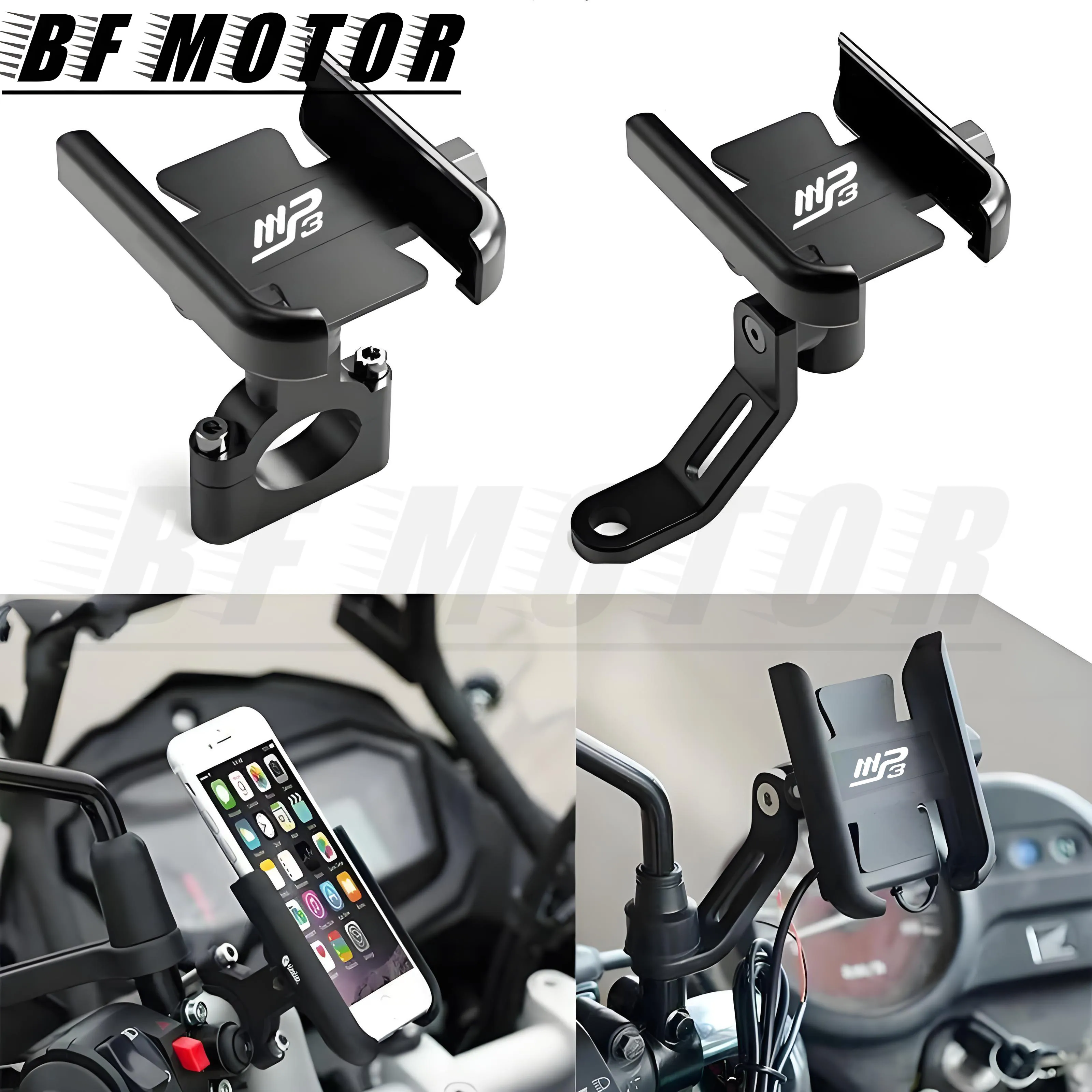 

For Piaggio Vespa MP3 250 300 400 500 Hot Deals Newest Motorcycle CNC Accessories Handlebar Mirror Mobile Phone Stand Bracket