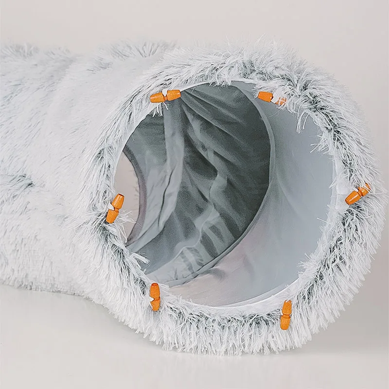 2 In 1 letti per gatti rotondi casa divertente gatto Tunnel giocattolo morbido lungo peluche letto per cani di piccola taglia cestino gattini tappetino cuccia sonno profondo